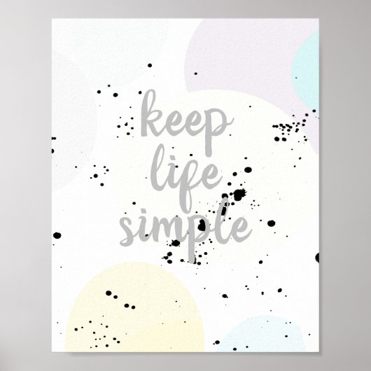 Poster garder la vie simple citation typographie (Devant)