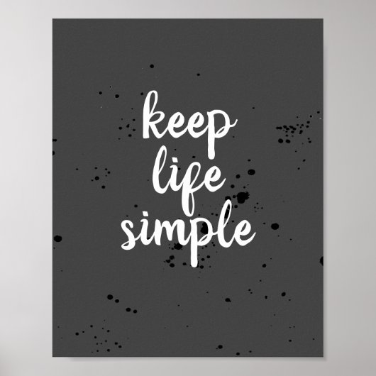 Poster garder la vie simple citation typographie (Devant)