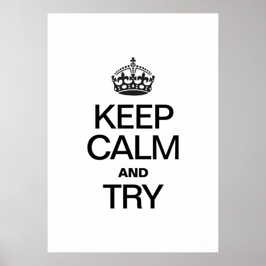 POSTER GARDER LE CALME ET ESSAYER (Devant)