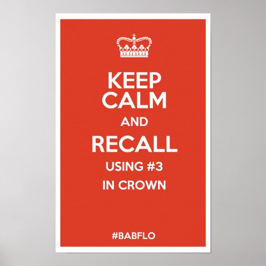 POSTER GARDER LE CALME ET RAPPELER (Devant)