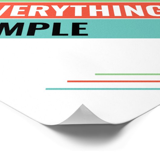 Poster Garder les choses simples (Coin)