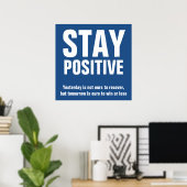 Poster Garder les citations motivationnelles positives en (Bureau à domicile)