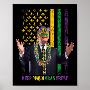 Poster Garder Mardi Gras Grand Amusant Trump Mardi Gras 2