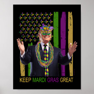 Poster Garder Mardi Gras Grand Amusant Trump Mardi Gras 2