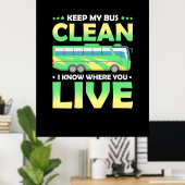 Poster Garder mon bus propre (Bureau à domicile)