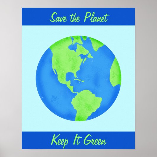 Poster Garder Vert Économiser La Terre Environnement Mur (Devant)