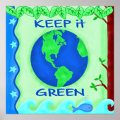 Poster Garder vert Sauver la Terre Environnement Art (Devant)
