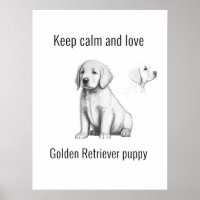 Gardez calme et amour Golden Retriever chiot