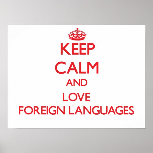 Poster Gardez calme et amour Langues étrangères (Devant)