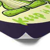 Poster Gardez-le amusant crocodile vert Kawaii pratiquant (Coin)