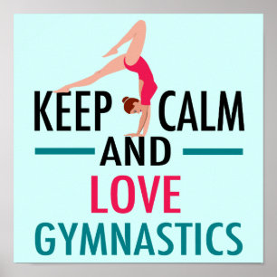 Poster Gardez le calme Amour Gymnastique Belle Gymnaste