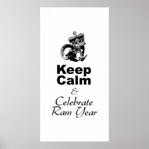 Poster Gardez le calme Célébrez l'année du bélier Choisis