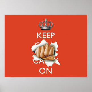 Poster Gardez le calme Continuez avec la main !