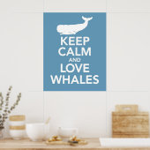 Poster Gardez le calme et aimez les baleines (Cuisine)