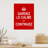 POSTER GARDEZ LE CALME ET CONTINUEZ (Cuisine)