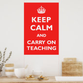 Poster Gardez Le Calme Et Continuez À Enseigner (Cuisine)