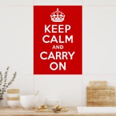 Poster Gardez le calme et continuez à imprimer (Cuisine)