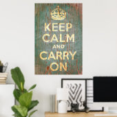 Poster Gardez le calme et continuez à imprimer (Bureau à domicile)