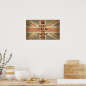 Poster Gardez le calme et continuez avec le drapeau brita (Cuisine)