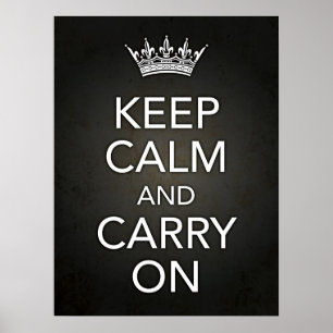 Poster Gardez le calme et continuez la copie noire
