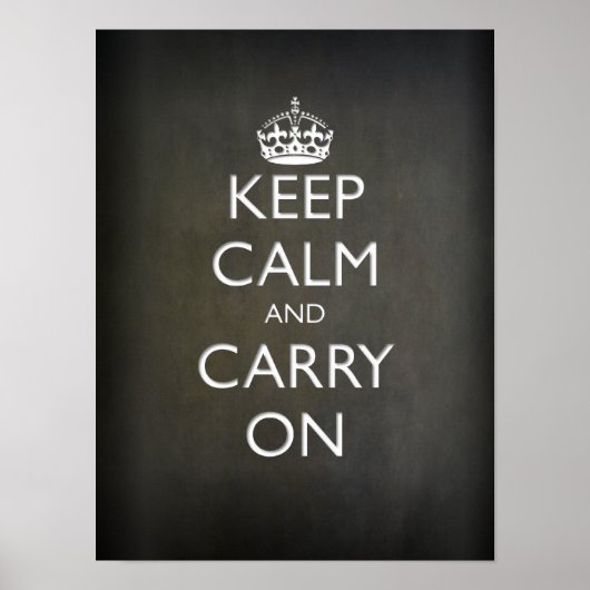 Poster Gardez le calme et continuez (pierre noire) (Devant)