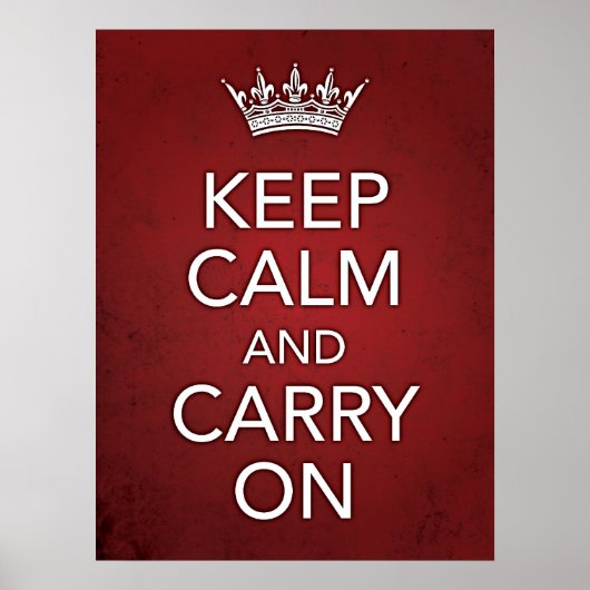 Poster Gardez le calme et continuez sur le terrain rouge (Devant)