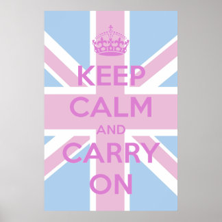 Poster Gardez le calme et continuez sur les Union Jack ro
