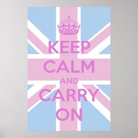 Poster Gardez le calme et continuez sur les Union Jack ro (Devant)