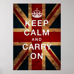 Poster "Gardez le calme et continuez" sur Union Jack