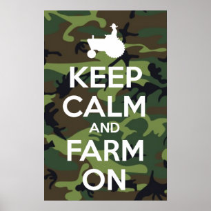 Poster Gardez le calme et cultivez sur le camouflage