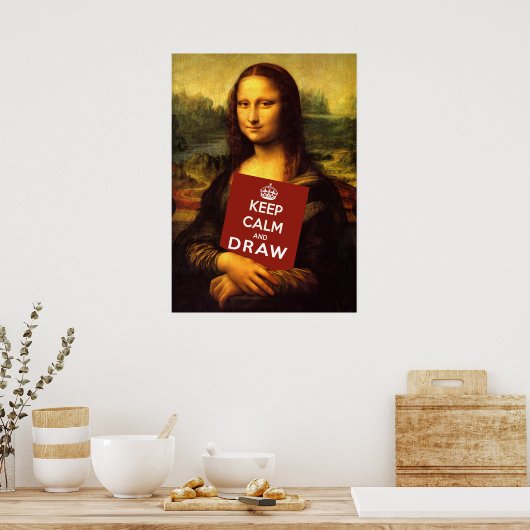 Poster Gardez Le Calme Et Dessinez (Cuisine)