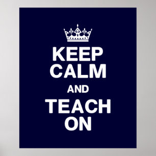 Poster Gardez Le Calme Et Enseigner Sur L'Affiche