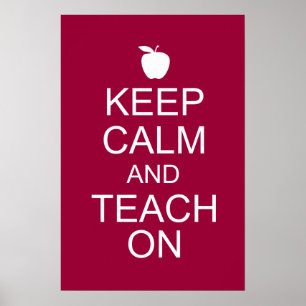 Poster Gardez le calme et enseigner sur l'affiche