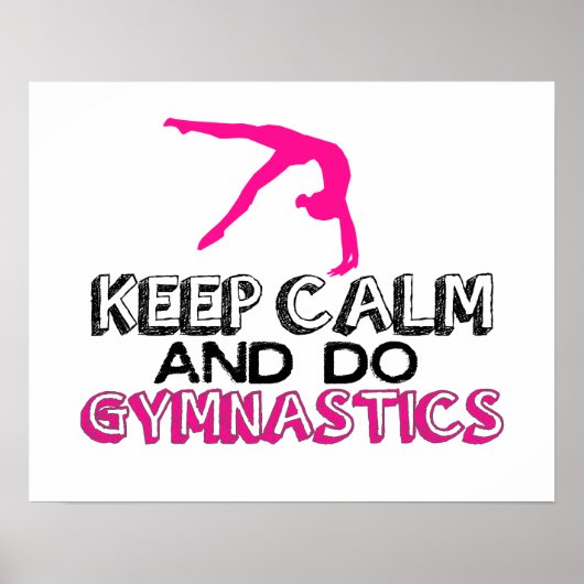 Poster Gardez le calme et faites de la gymnastique (Devant)