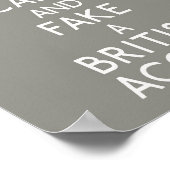 Poster Gardez le calme et faîtes un accent britannique (Coin)