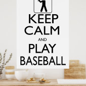 Poster Gardez le calme et jouez au baseball (Cuisine)