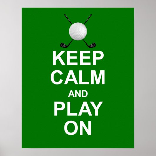 Poster Gardez le calme et jouez sur le golf imprimer sur  (Devant)