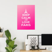 Poster Gardez le calme et l'amour Paris (Bureau à domicile)