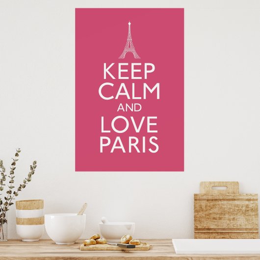Poster Gardez le calme et l'amour Paris (Cuisine)