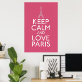 Poster Gardez le calme et l'amour Paris (Bureau à domicile)