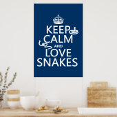 Poster Gardez le calme et l'amour serpents (toutes les co (Cuisine)