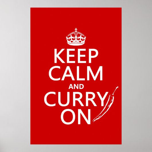 Poster Gardez le calme et le curry allumés (Devant)