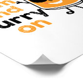 Poster Gardez Le Calme Et Le Curry Sur Un Pun D'Herbe (Coin)