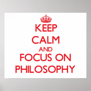 Poster Gardez le calme et le foyer sur la philosophie
