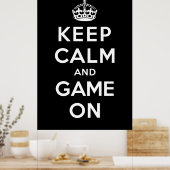 Poster Gardez le calme et le jeu allumés (Cuisine)