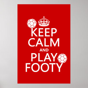 Poster Gardez le calme et le jeu Footy (le football) (le