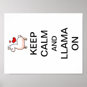Poster Gardez le calme et le lama dessus