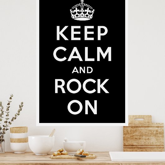 Poster Gardez le calme et le rock (Cuisine)