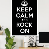 Poster Gardez le calme et le rock (Bureau à domicile)