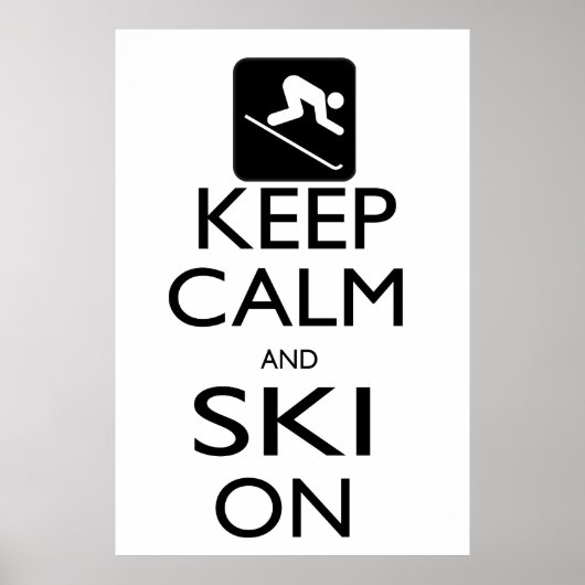 Poster Gardez le calme et le ski allumé (Devant)